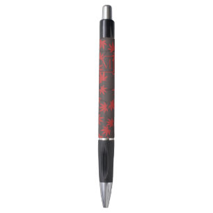 Moderne Monogram Rode Esblad Groen Pen