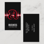 Moderne monogram rode puls Professional Visitekaartje (Voorkant / Achterkant)