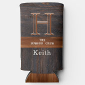 Moderne monogram roesthout met bruine vuilnisbak (Voorkant)