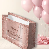 Moderne Monogram Roos Gouden Glitter 90ste Verjaar Groot Cadeauzakje