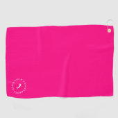 Moderne Monogram roze en wit Golfhanddoek (Horizontaal)