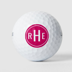 Moderne Monogram Roze Golfballen
