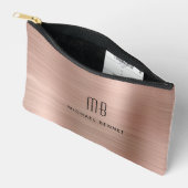 Moderne Monogram Roze Goud Etui (Open)