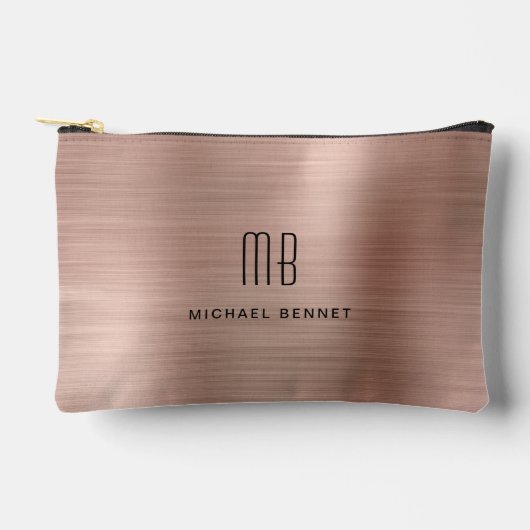 Moderne Monogram Roze Goud Etui (Voorkant)