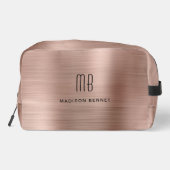 Moderne Monogram Roze Goud Toilettasje (Achterkant)