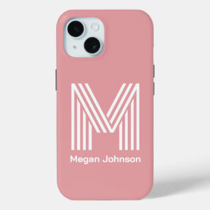 Moderne Monogram Roze Rood