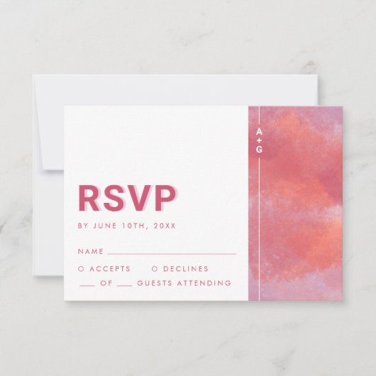 Moderne Monogram RSVP Kaart (Voorkant)
