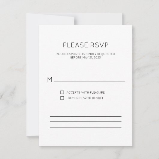 Moderne Monogram RSVP Kaart (Voorkant)