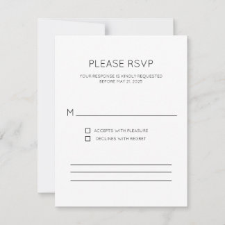 Moderne Monogram RSVP Kaart