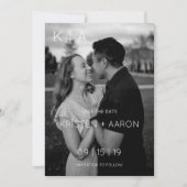 Moderne Monogram Save the Date (Voorkant)