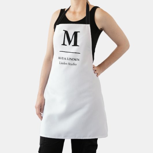 Moderne Monogram Schort – Zwart & Wit Design (Insitu)