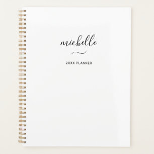 Moderne Monogram Schrift Witte Wekelijkse Maandeli Planner