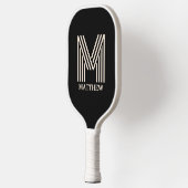 Moderne monogram script naam op maat gemaakte kleu pickleball paddle (Links)
