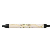Moderne Monogram Script Roze Goud Folie Zwarte Inkt Pen (Voorkant)
