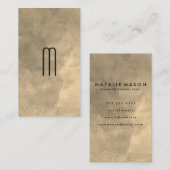 Moderne monogram sepia-Waterverf Visitekaartje (Voorkant / Achterkant)