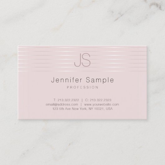 Moderne monogram Sjabloon Elegant Professional Visitekaartje (Voorkant)