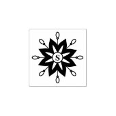 Moderne Monogram Snowflake Winter Christmas Initia Rubberstempel (Afrduk)
