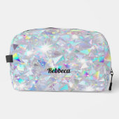 Moderne Monogram Sparkly Geometrische toilettas Toilettasje (Voorkant)