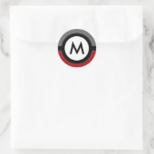 Moderne Monogram Sticker - Zwart/Rood/Grijs (Tas)