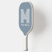 Moderne Monogram Stofblauwe Pickleball Paddle (Links)