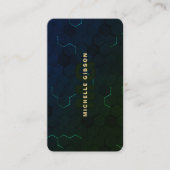 Moderne Monogram Technology Professional Groen Visitekaartje (Voorkant)