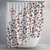 Moderne Monogram Terrazzo Mozaïekpatroon Douchegordijn