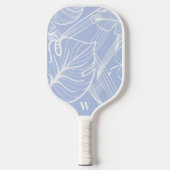 Moderne Monogram Trendy Tropische Periwinkle Pickleball Paddle (Voorkant)