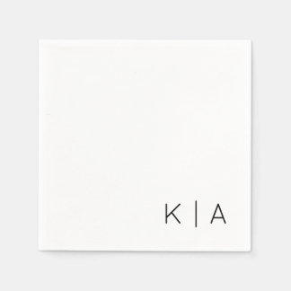 Moderne Monogram Trouwcocktail servet