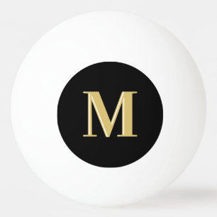 Moderne monogram typografie goud zwart pingpongballen