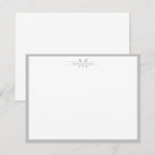 Moderne monogram Typografie Grijze rand Notitiekaartje (Voorkant / Achterkant)