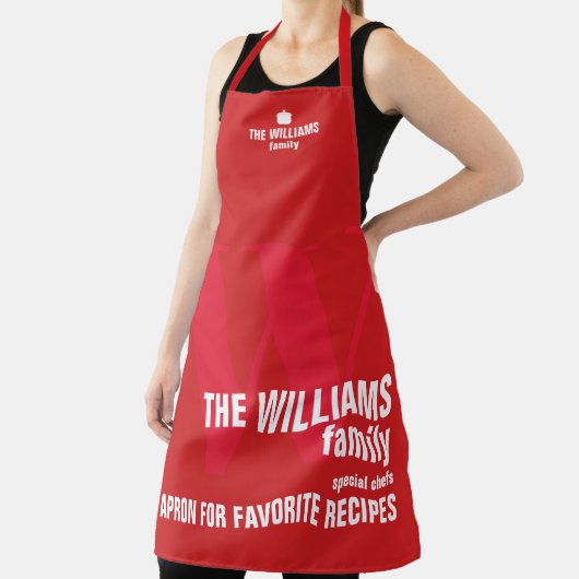 Moderne Monogram Typografie ROOD Schort (Insitu)