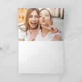 Moderne monogram verjaardag blauwgroen 12 foto col kaart (Binnen)