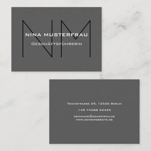 Moderne Monogram Vorlage Visitekaartje (Voorkant / Achterkant)