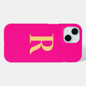 Moderne monogram warm roze Case-Mate iPhone case (Achterkant (horizontaal))