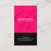 Moderne monogram warm roze visitekaartje (Voorkant)
