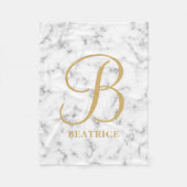 Moderne monogram witte marmer monogram met gemarme fleece deken (Voorkant)