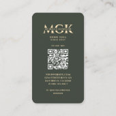 Moderne Monogram Yoga Instructeur Groen Goud Manda Visitekaartje (Achterkant)