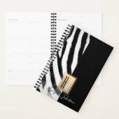 Moderne Monogram Zebra Print Planner (Display)