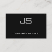 Moderne monogram zwart en witte vlek artistiek visitekaartje (Voorkant)