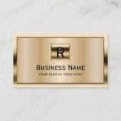 Moderne monogram zwart & goudformaat Professional Visitekaartje (Voorkant)