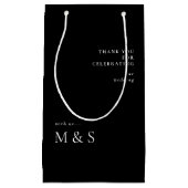 Moderne Monogram Zwart Wedding Favoriet Klein Cadeauzakje (Voorkant)