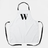 Moderne monogram zwarte witte aangepaste initiaal schort (Voorkant)