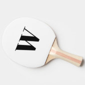 Moderne monogram zwarte witte aangepaste initiaal  tafeltennisbatje (Zijkant)