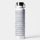 Moderne Monogramed Waterfles met Gestreept (Achterkant)