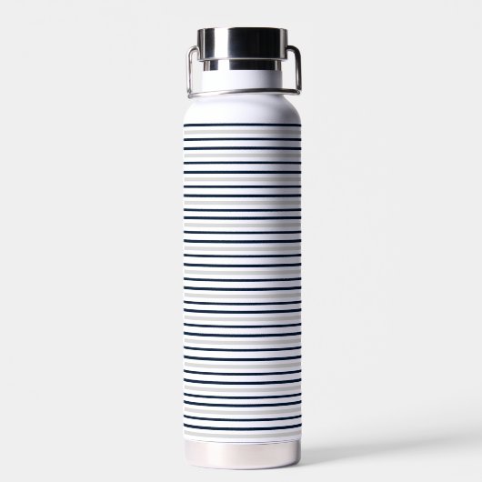 Moderne Monogramed Waterfles met Gestreept (Achterkant)