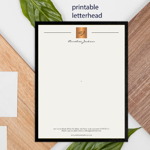 Moderne monogrammatische printbare briefhoofd zwar poster