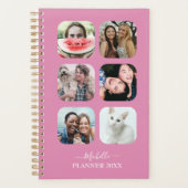 Moderne Monogramme 6 Photo Blush Pink Planner (Devant)