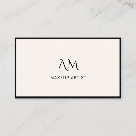 Moderne, Monogramme, Carte de visite beige (Devant)