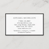 Moderne, Monogramme, Carte de visite blanc (Dos)