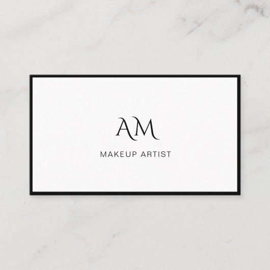 Moderne, Monogramme, Carte de visite blanc (Devant)